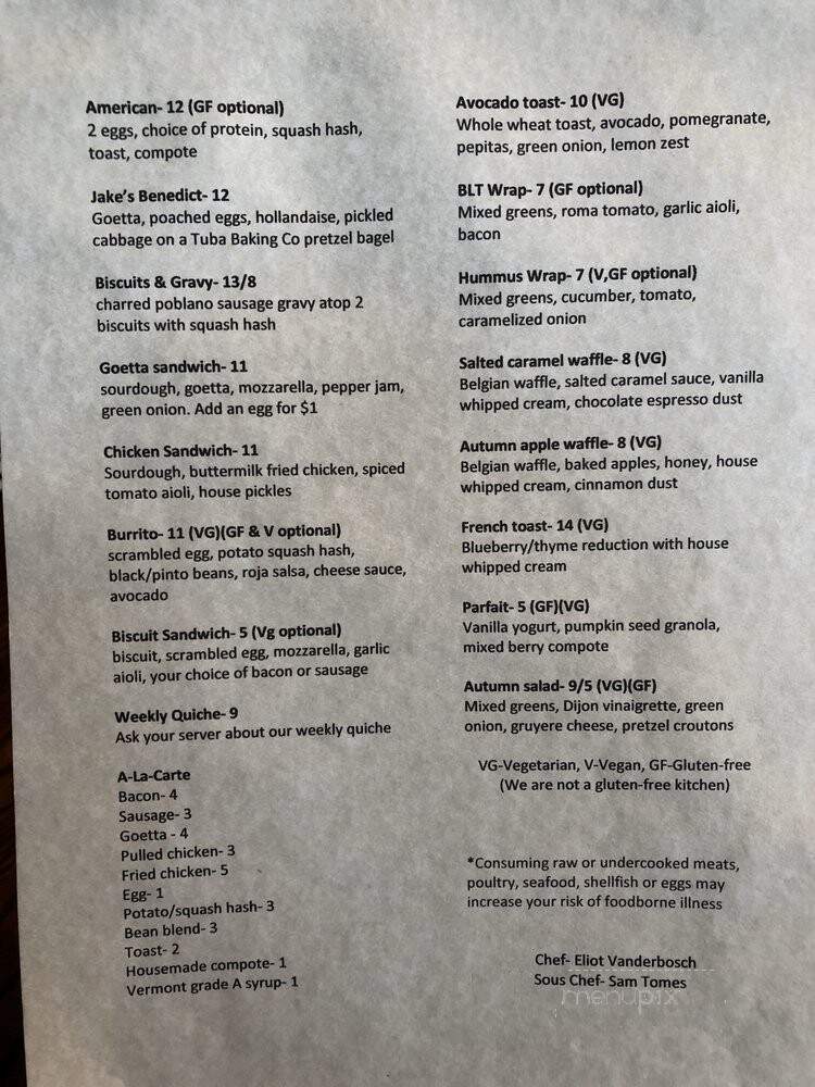 Main Cup - Milford, OH menu_pic