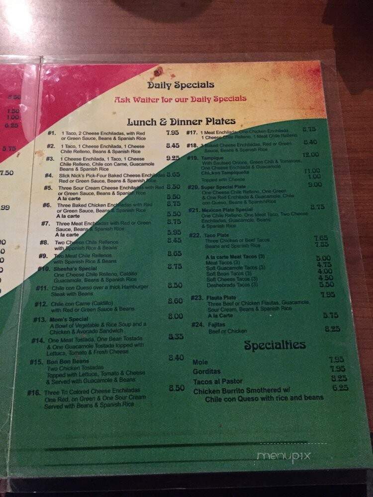 Gonzalo's - El Paso, TX menu_pic