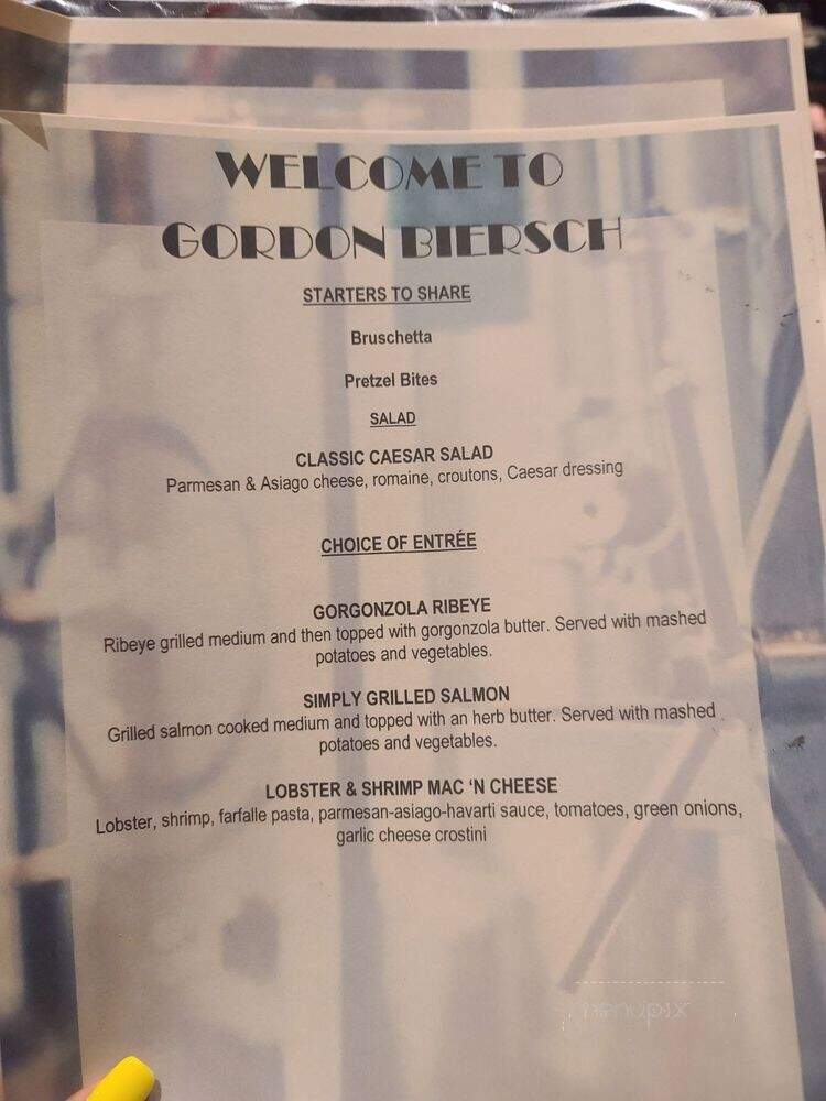 Gordon Biersch Brewery - Las Vegas, NV menu_pic