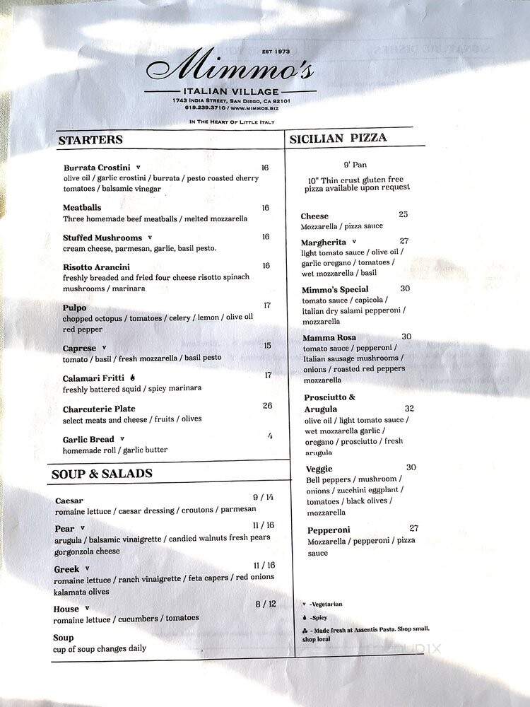 Teresa Mimmo's - New York, NY menu_pic