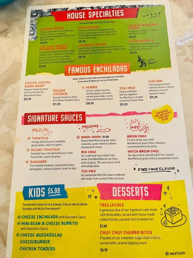 Chuy's - Houston, TX menu_pic
