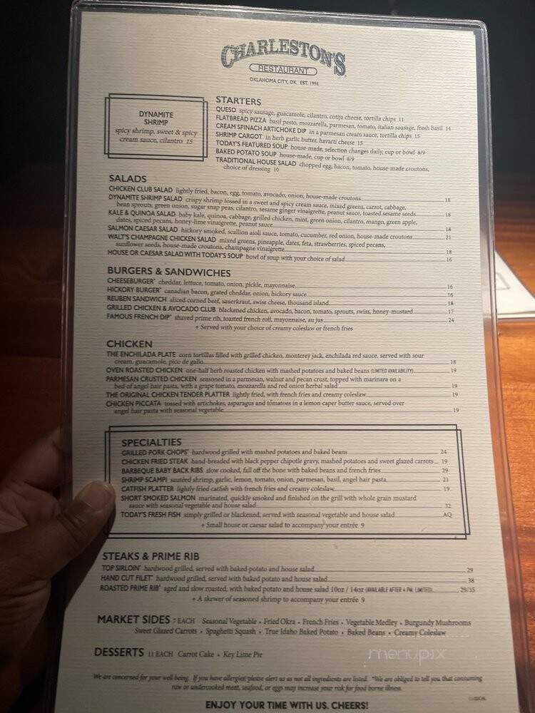 Charleston's - Oklahoma City, OK menu_pic