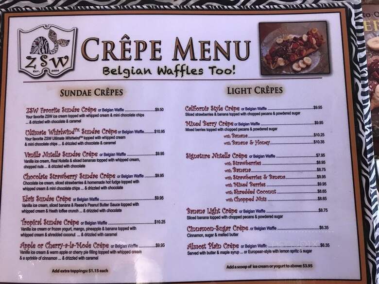 Zebra Striped Whale - Newtown, PA menu_pic