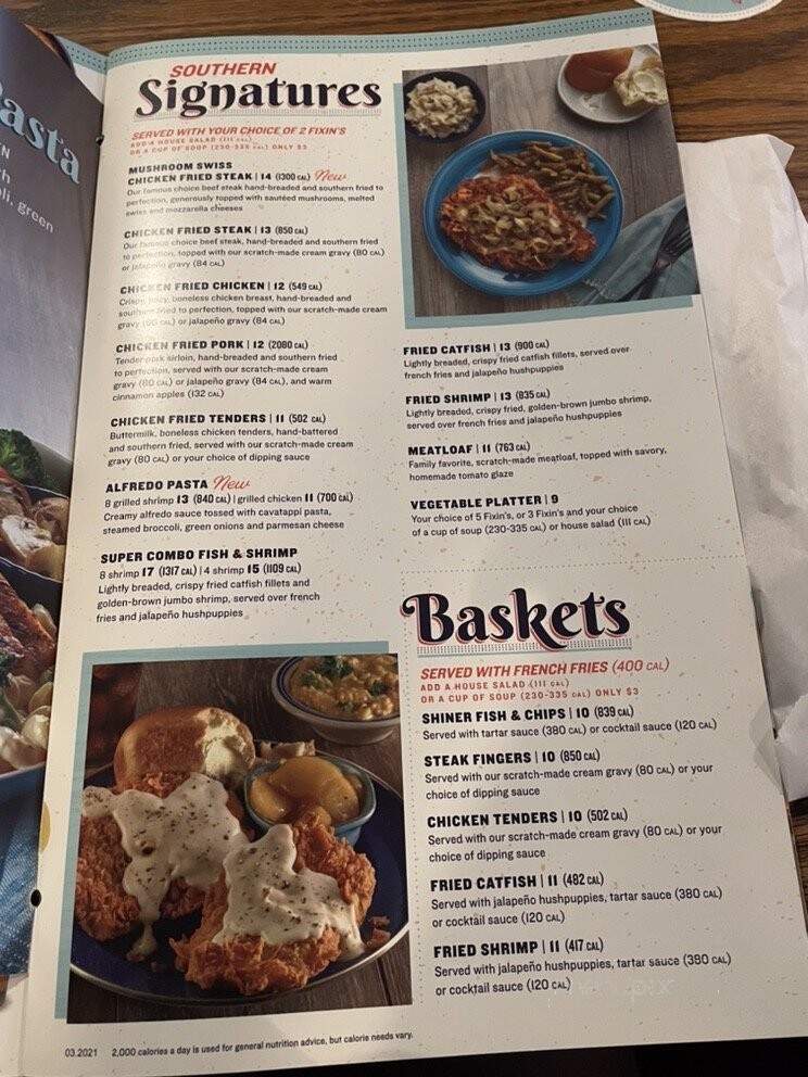 Cotton Patch Cafe - Waco, TX menu_pic