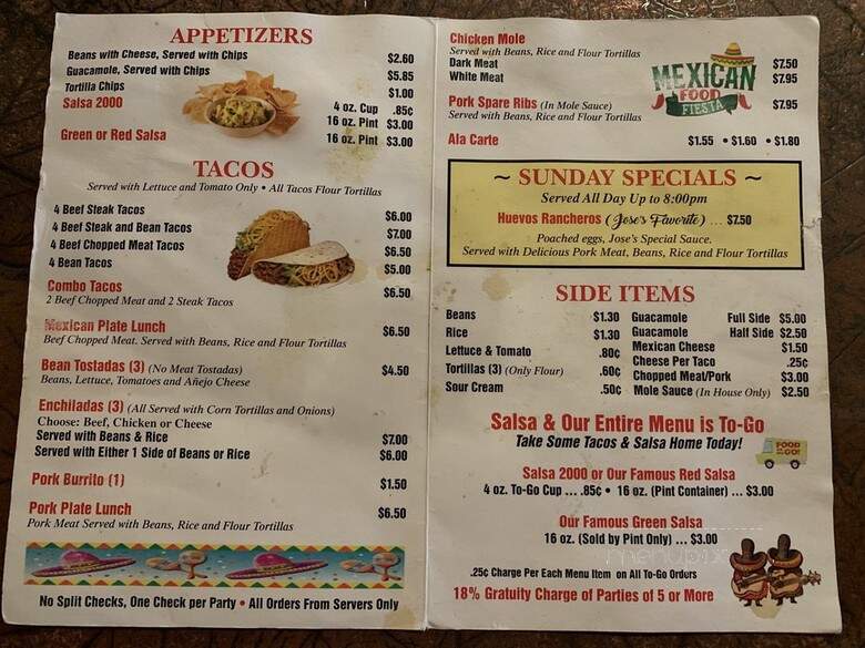 Conejito's Place - Milwaukee, WI menu_pic