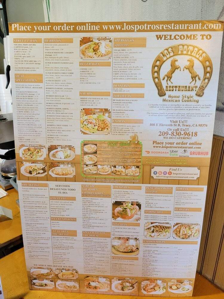 Los Potros - Tracy, CA menu_pic