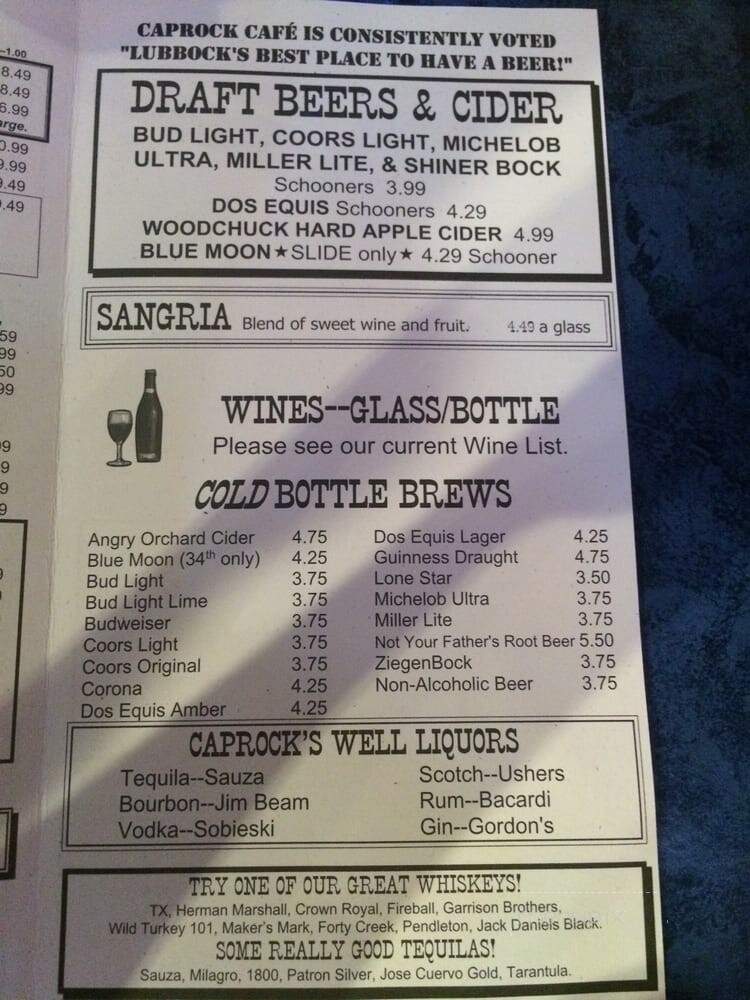 CapRock Cafe - Lubbock, TX menu_pic