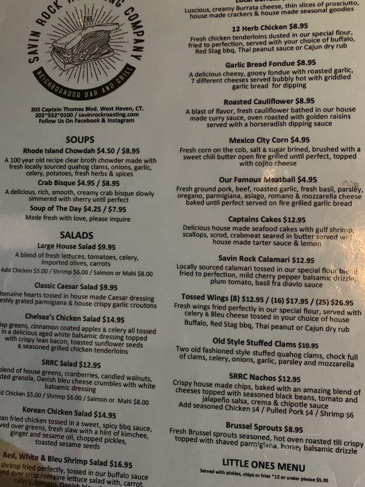 Savin Rock Roasting Co. - West Haven, CT menu_pic