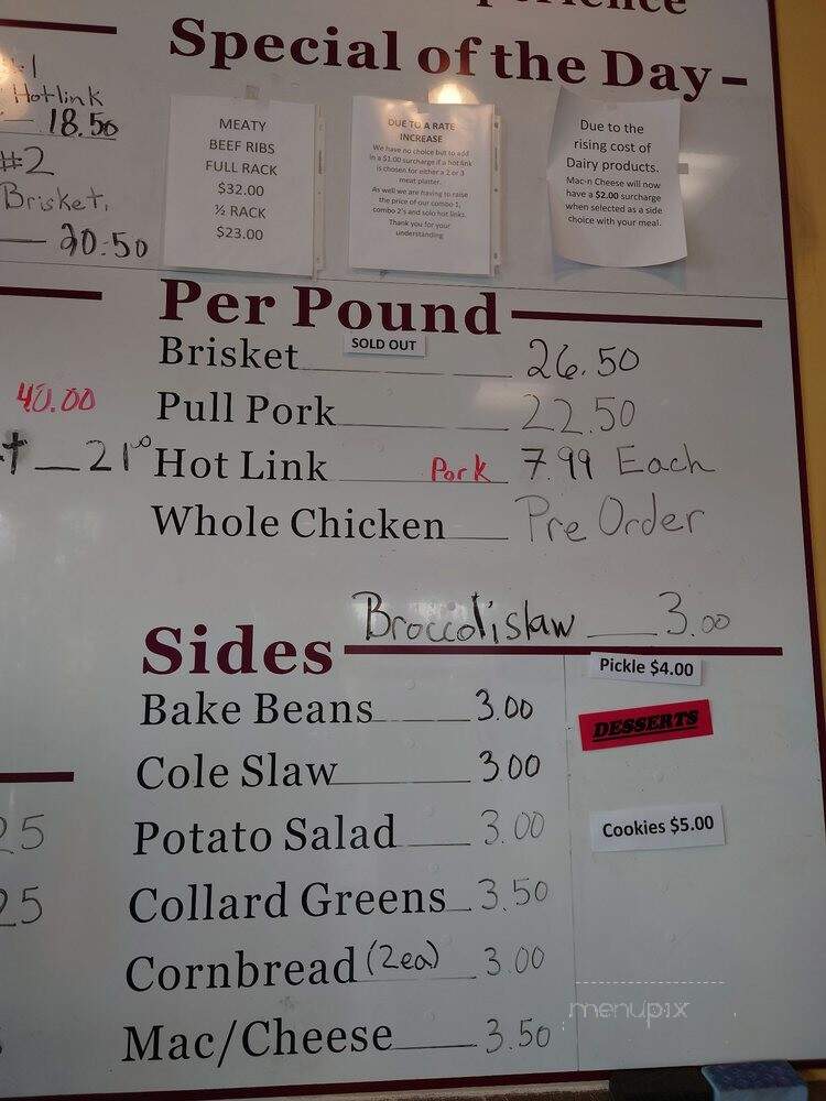 Carolina Smoke - Bothell, WA menu_pic