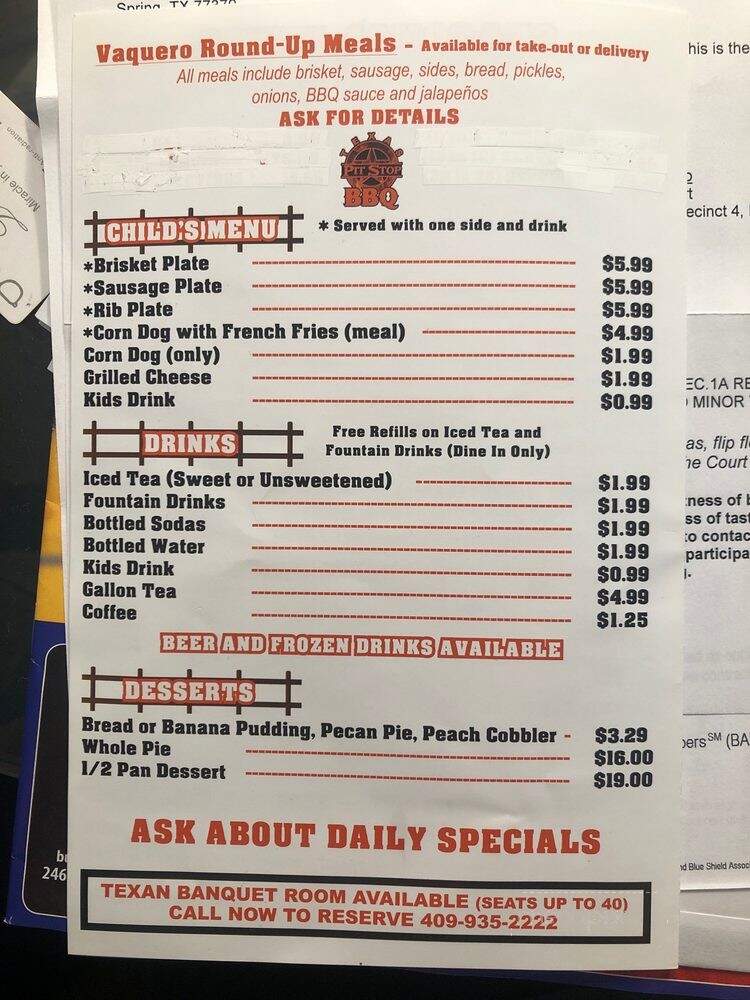 PitStop BBQ - Castroville, TX menu_pic