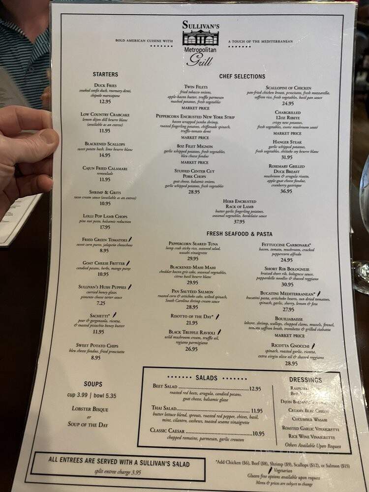 Sullivans Cafe - Anderson, SC menu_pic