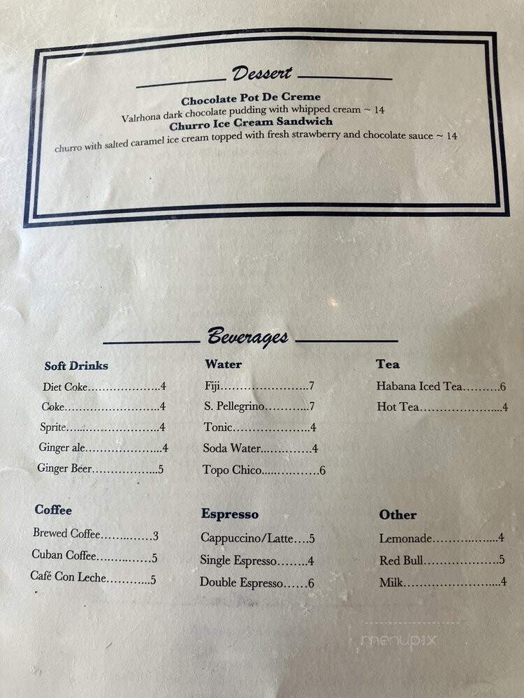 Cafe Habana - Malibu, CA menu_pic