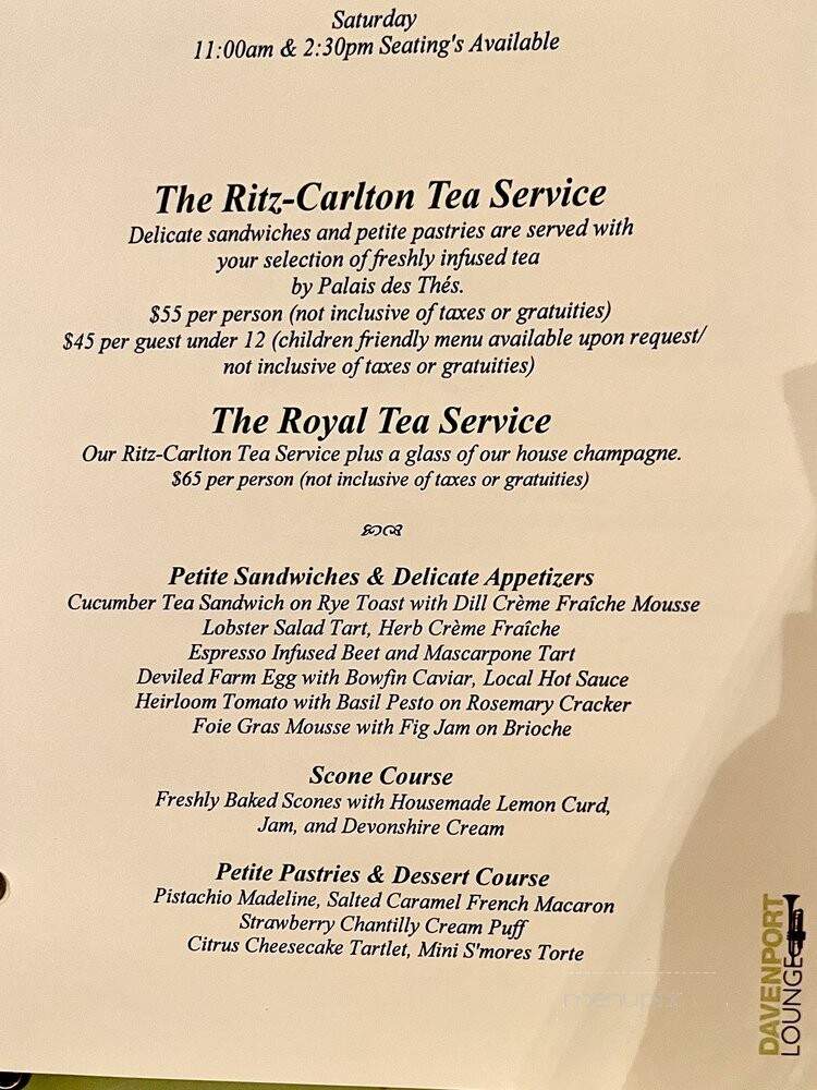 Davenport Lounge - New Orleans, LA menu_pic
