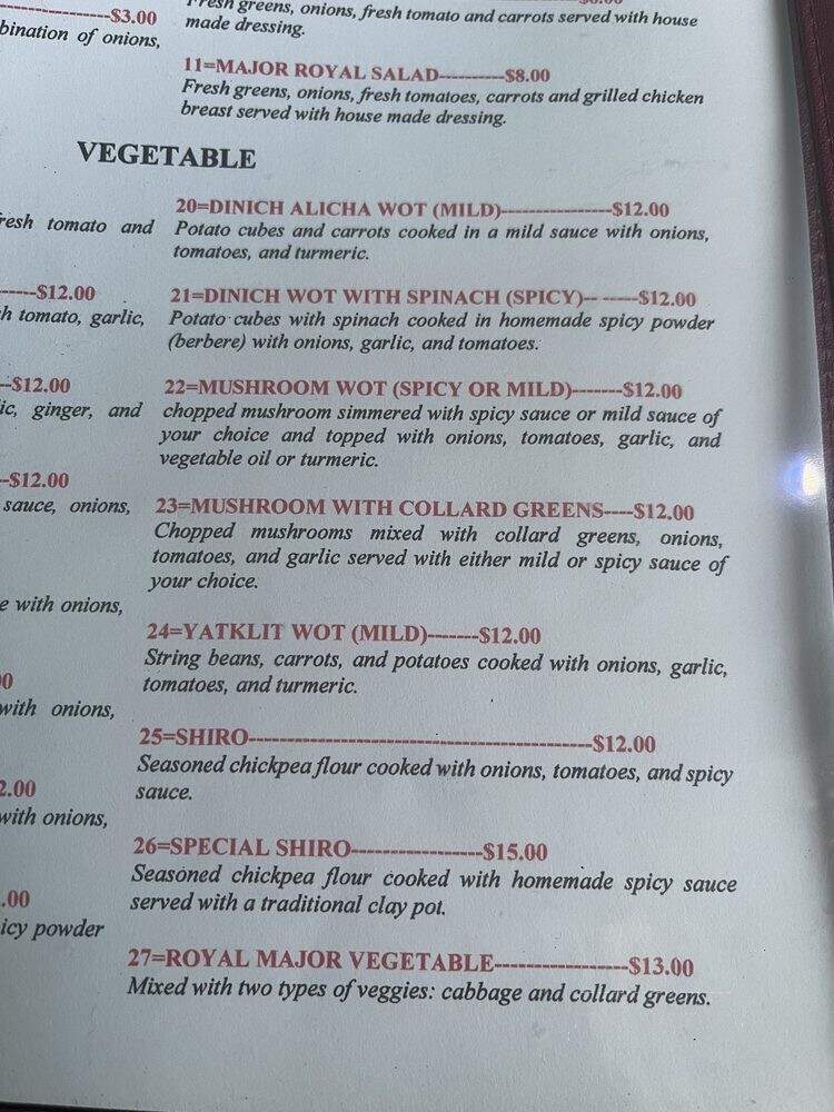 Major Restaurant - Indianapolis, IN menu_pic