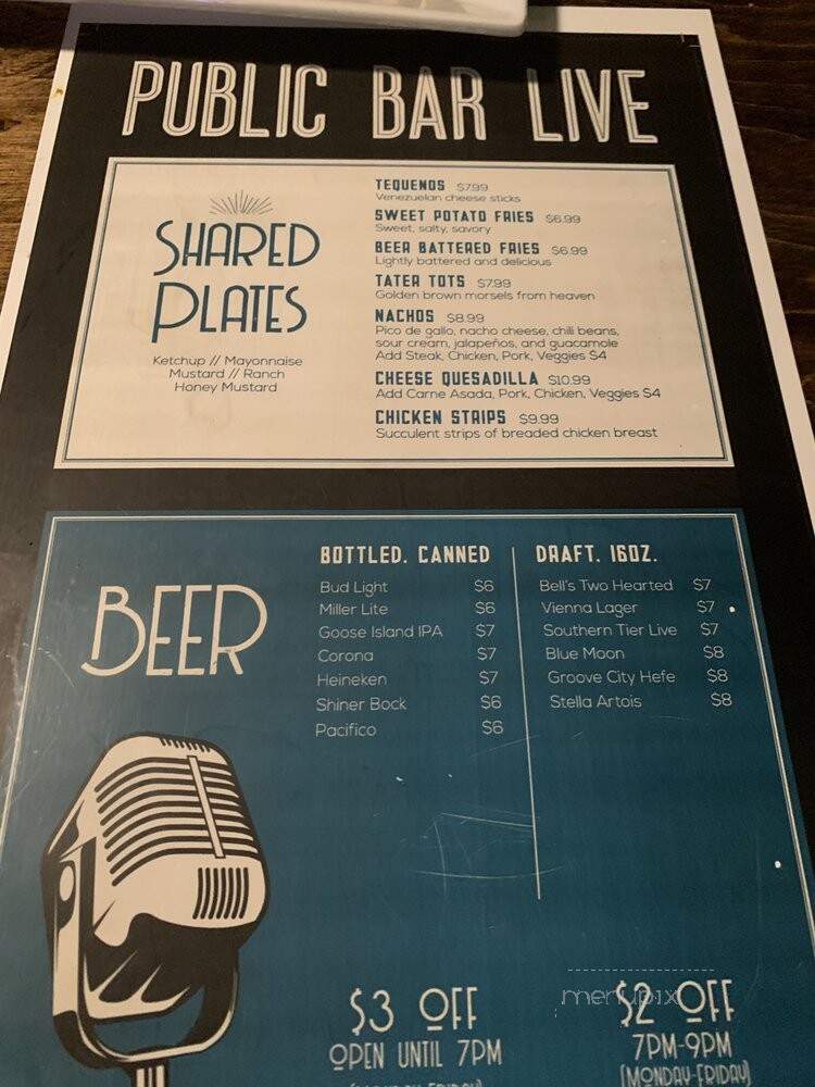 Public Bar - Washington, DC menu_pic