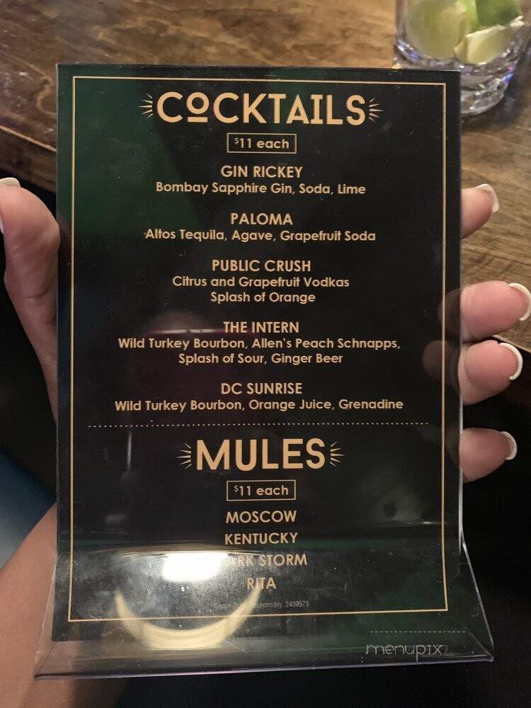 Public Bar - Washington, DC menu_pic
