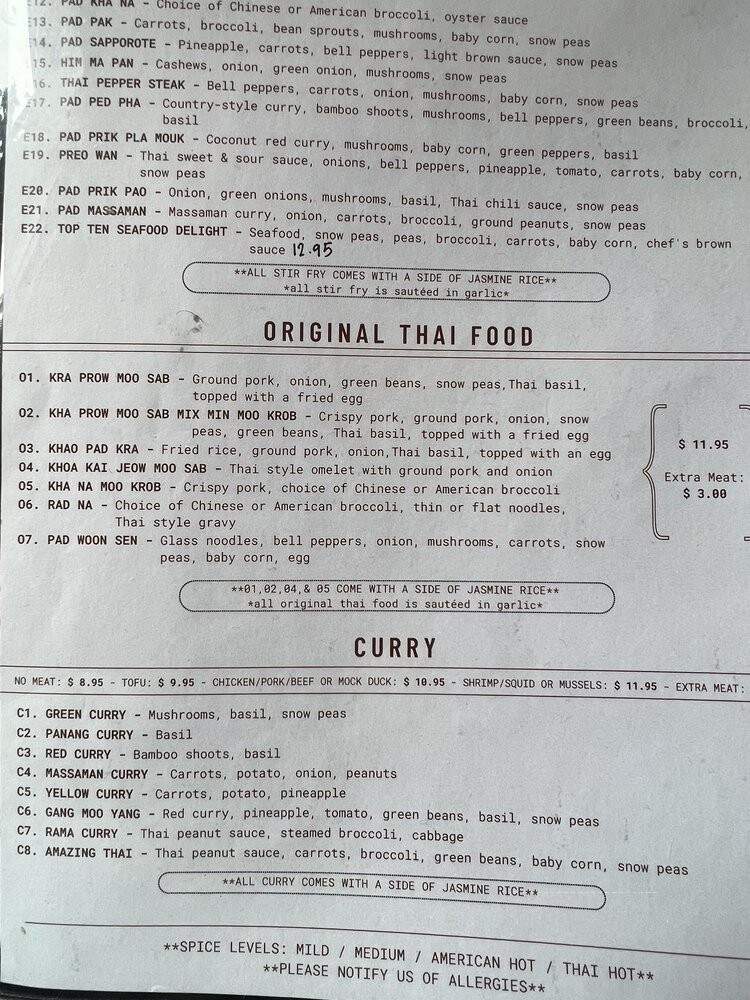 Thai Top Ten - Richmond, VA menu_pic