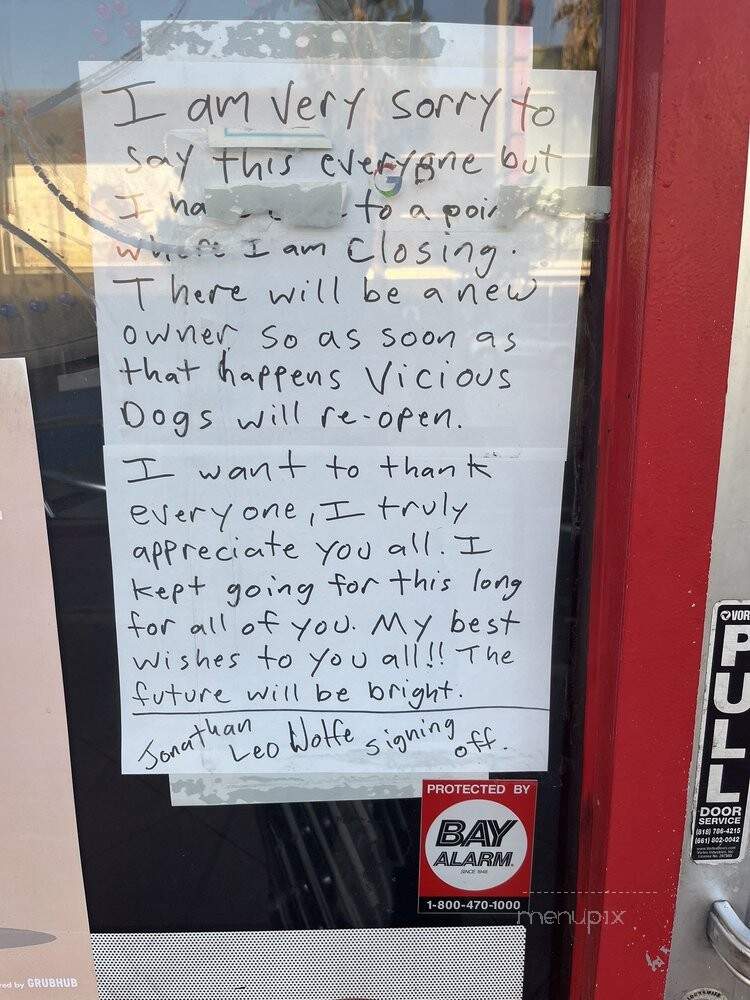 Vicious Dogs - North Hollywood, CA menu_pic