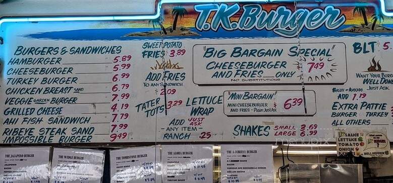TK Burger - Mission Viejo, CA menu_pic