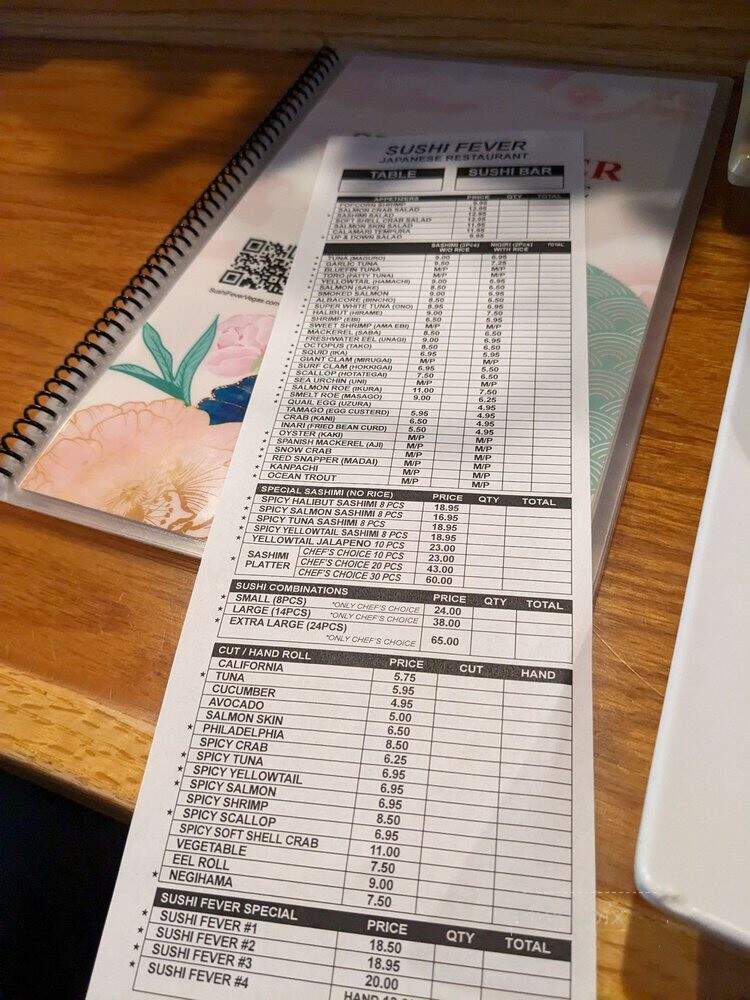 Sushi Fever - Las Vegas, NV menu_pic
