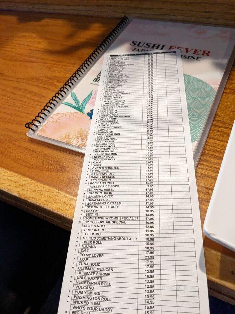 Sushi Fever - Las Vegas, NV menu_pic