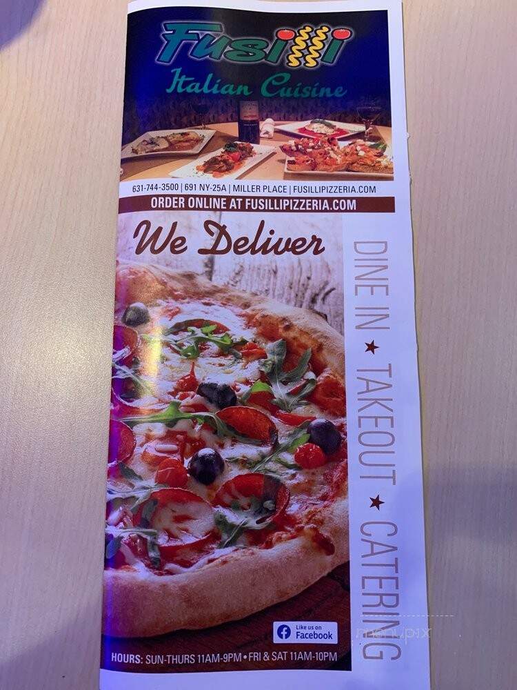 Fusilli Pizza - Miller Place, NY menu_pic