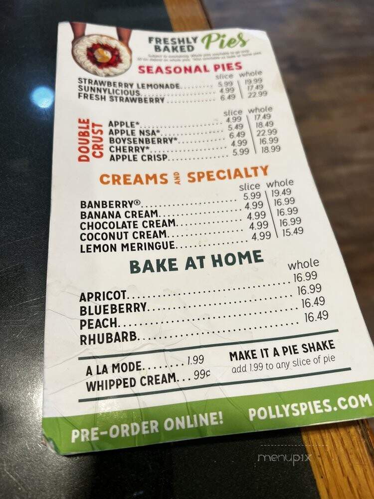 Polly's Pies - Yorba Linda, CA menu_pic
