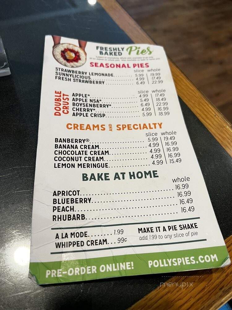 Polly's Pies - Yorba Linda, CA menu_pic