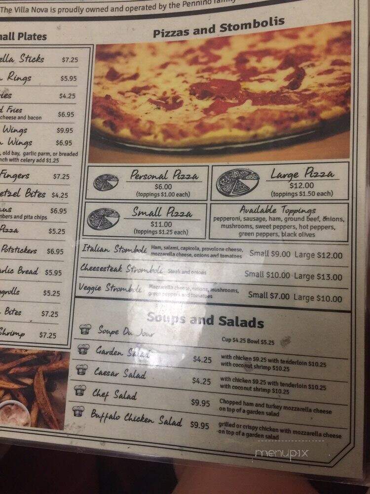 Villa Nova - Lancaster, PA menu_pic