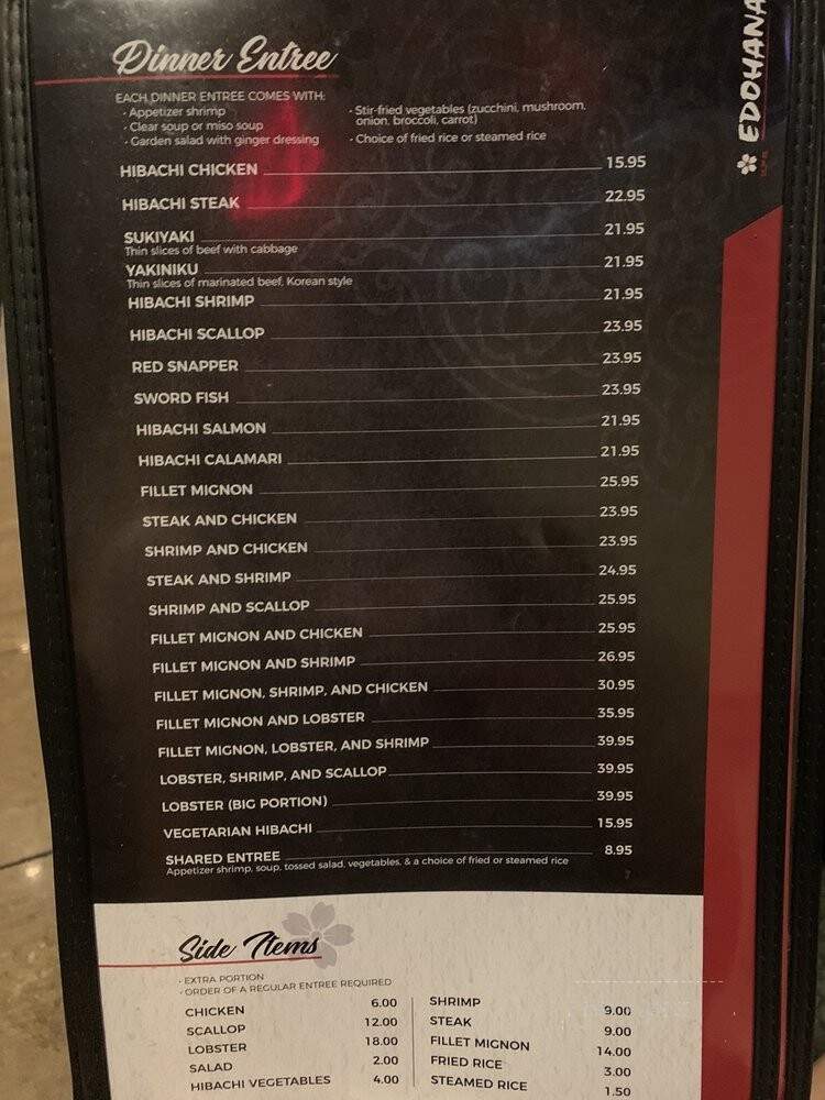 Edohana - Grapevine, TX menu_pic