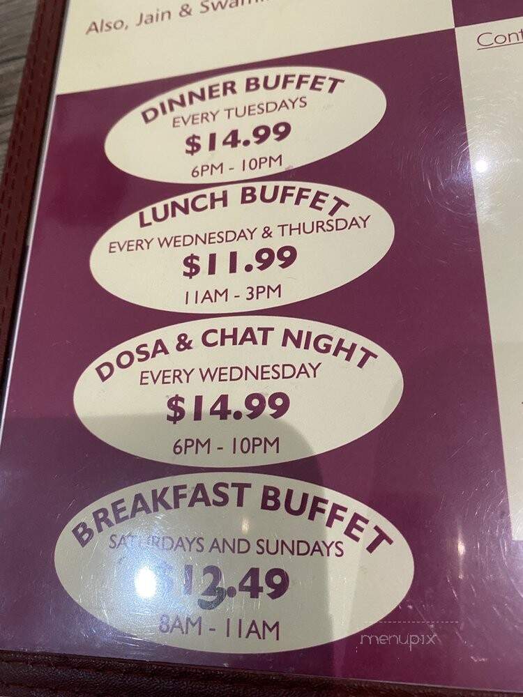Sapthagiri Restaurant - Jersey City, NJ menu_pic