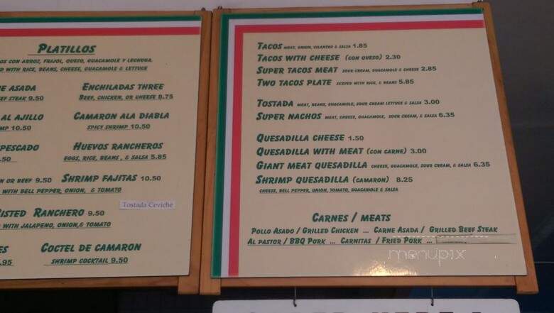 Del Valle Grill - Goleta, CA menu_pic