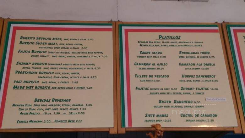 Del Valle Grill - Goleta, CA menu_pic