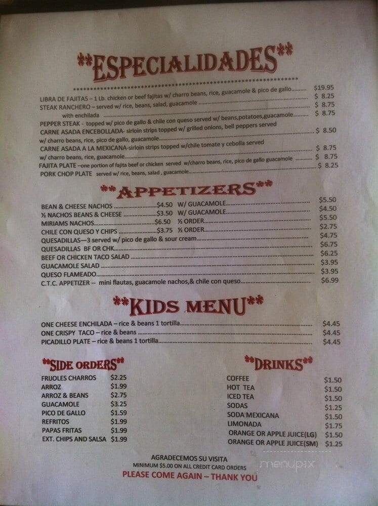 Chile, Tomate y Cebolla - San Antonio, TX menu_pic