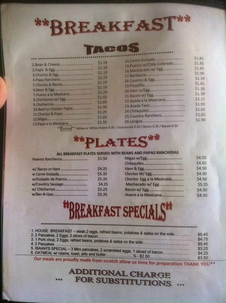 Chile, Tomate y Cebolla - San Antonio, TX menu_pic