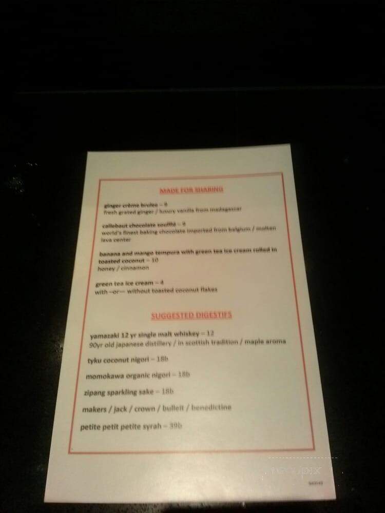 Zen Sushi - Dallas, TX menu_pic