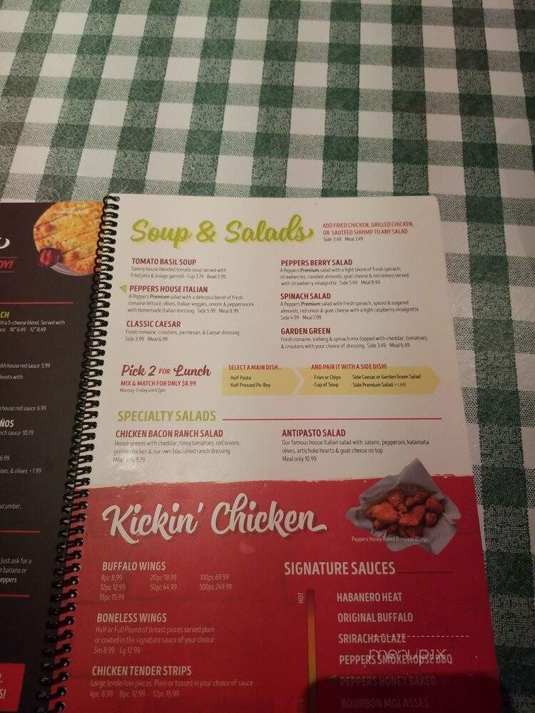 Peppers Pizzeria West Houma - Houma, LA menu_pic