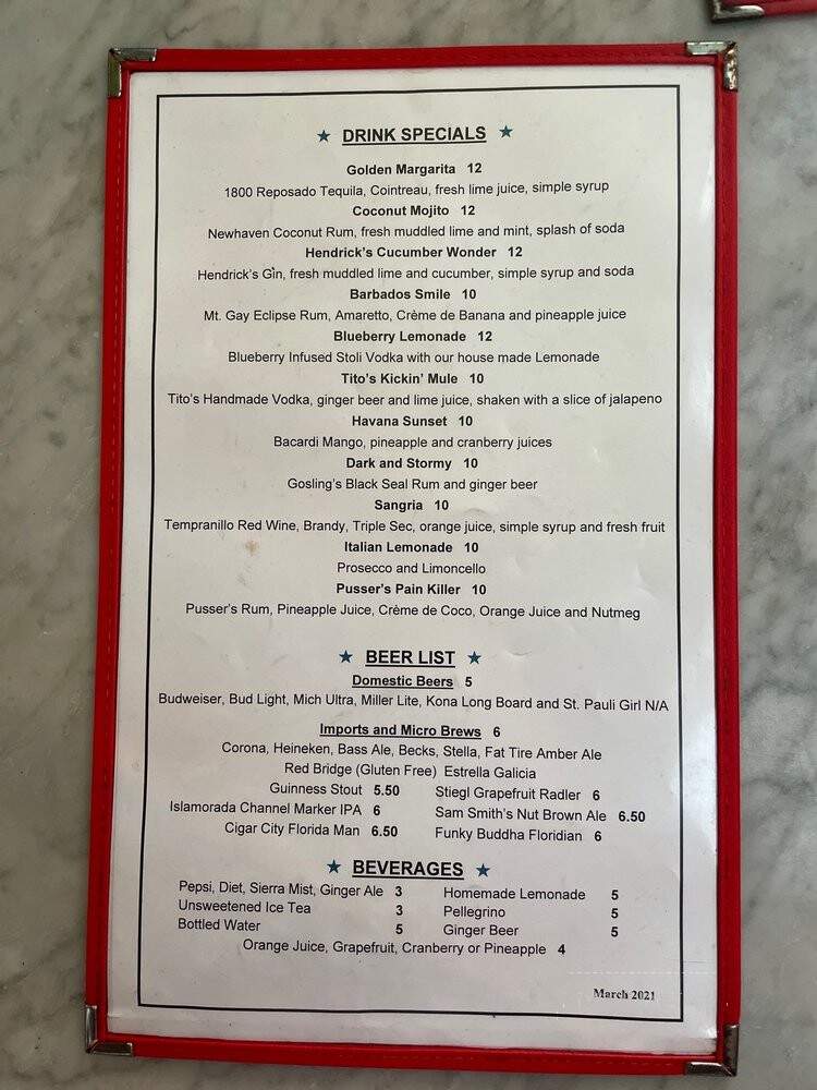 Salute - Key West, FL menu_pic