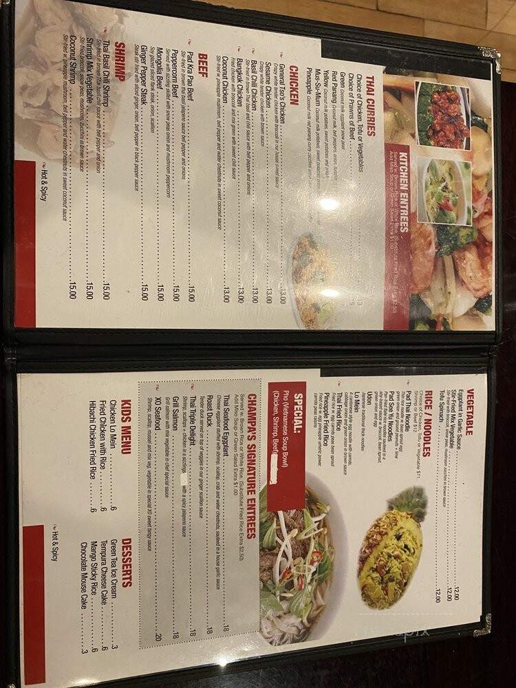 Champa Sushi and Thai - Hendersonville, NC menu_pic