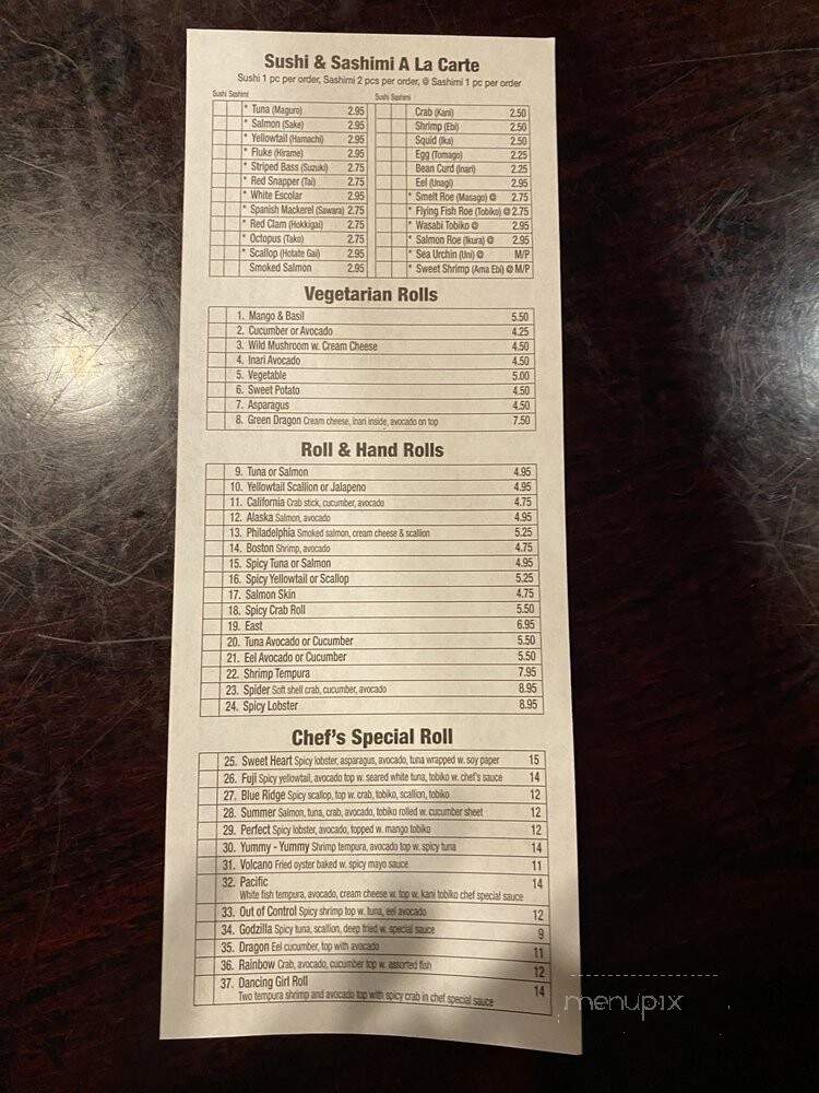 Champa Sushi and Thai - Hendersonville, NC menu_pic