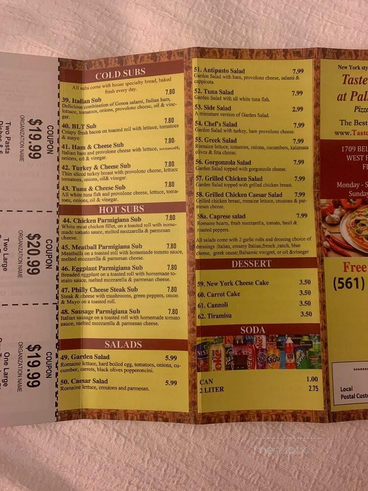 Taste of Italy - West Palm Beach, FL menu_pic