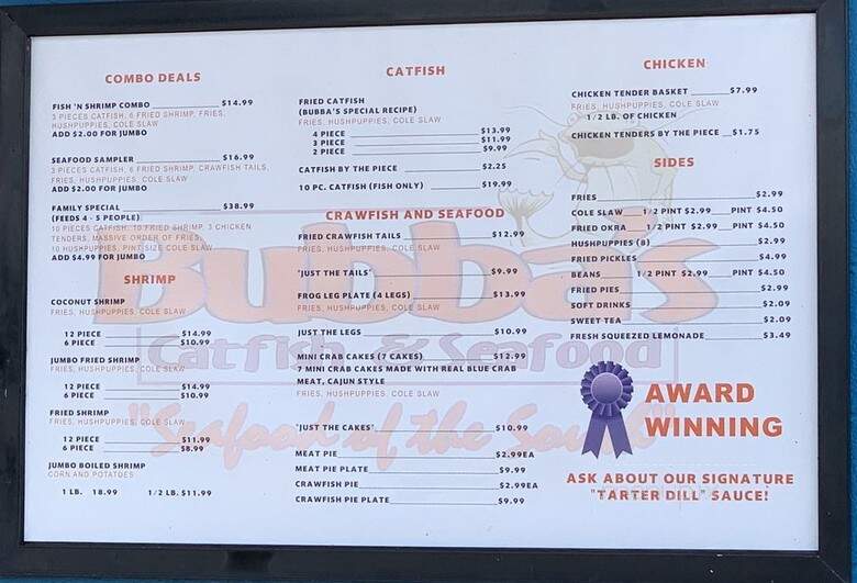 Bubba's Catfish-2-Go - Hot Springs, AR menu_pic