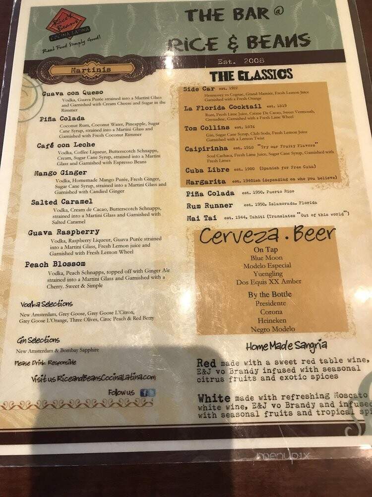 Rice & Beans Cocina Latina - Orlando, FL menu_pic