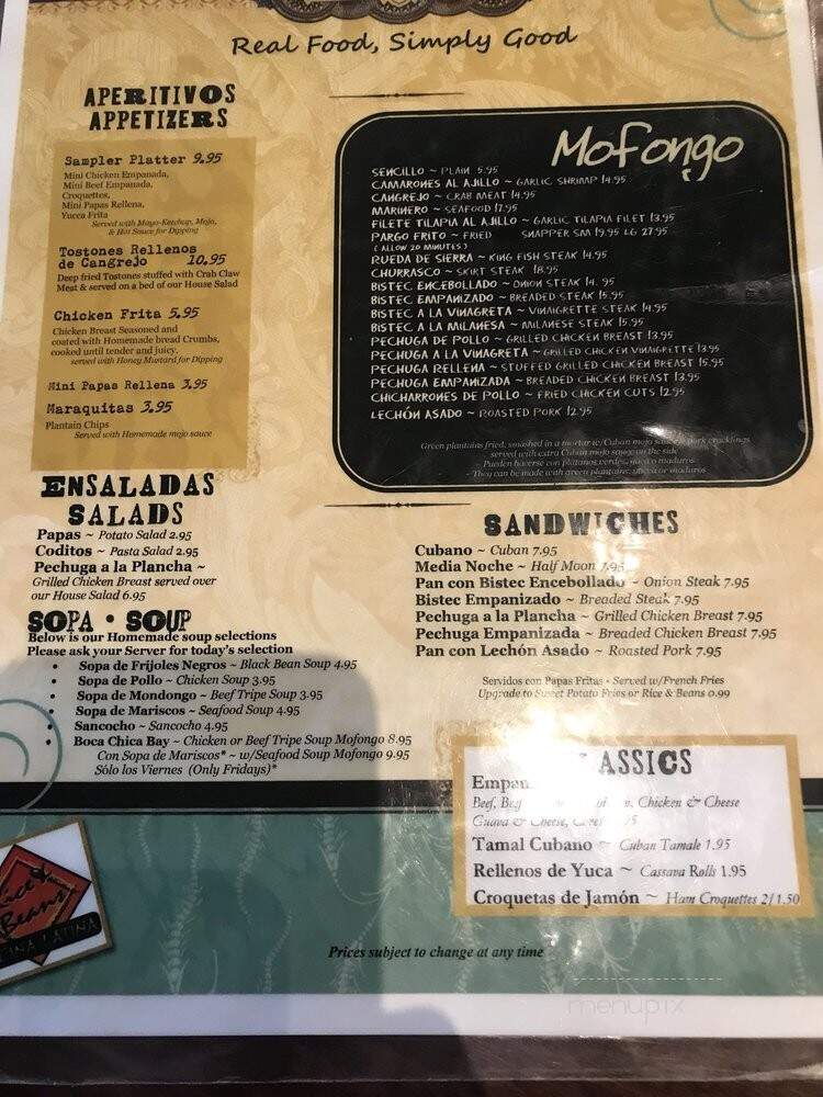 Rice & Beans Cocina Latina - Orlando, FL menu_pic