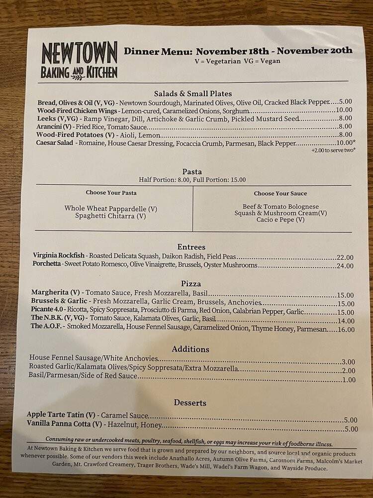 Newtown Baking - Staunton, VA menu_pic