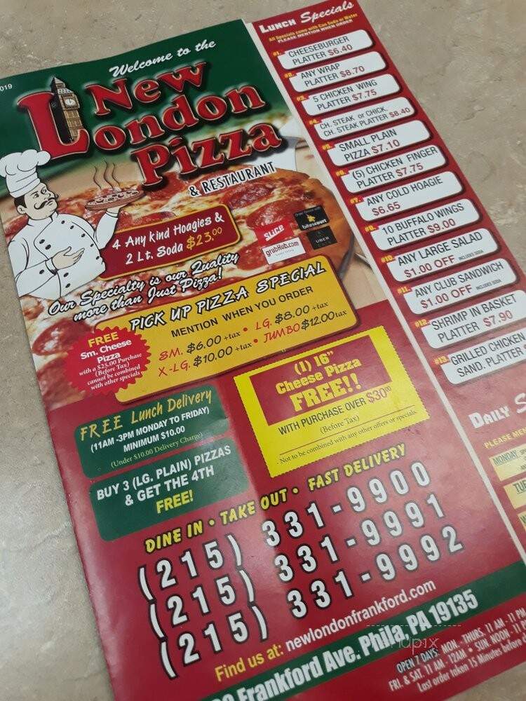 Old London Pizza - Philadelphia, PA menu_pic