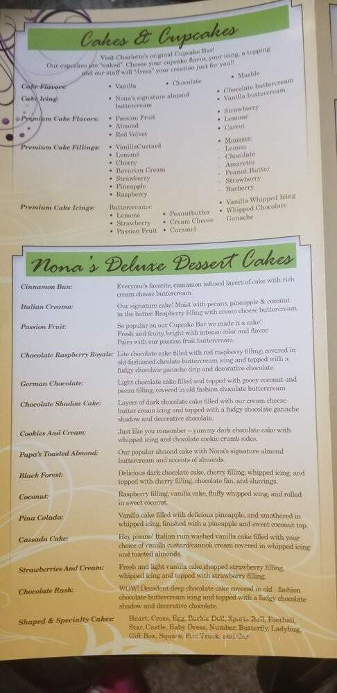 Nona's Sweets - Charlotte, NC menu_pic