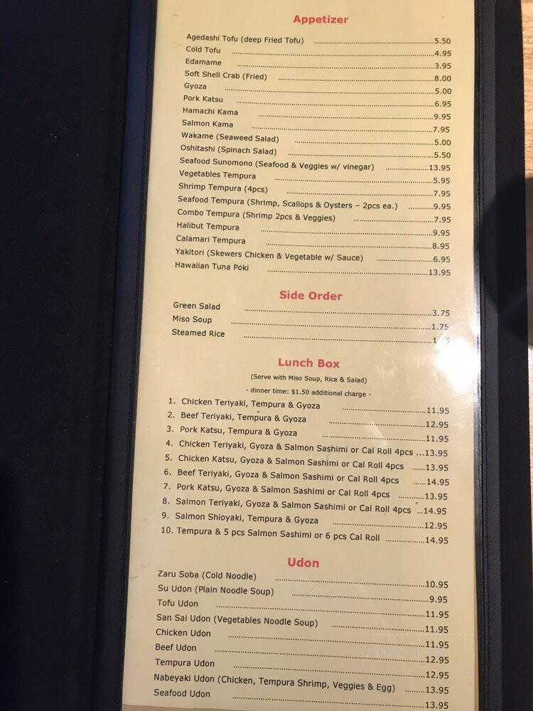 Momoya Sushi - Mountain View, CA menu_pic
