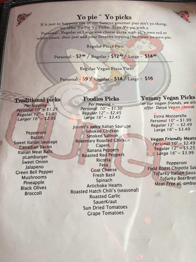 Pizza Lounge - Dallas, TX menu_pic