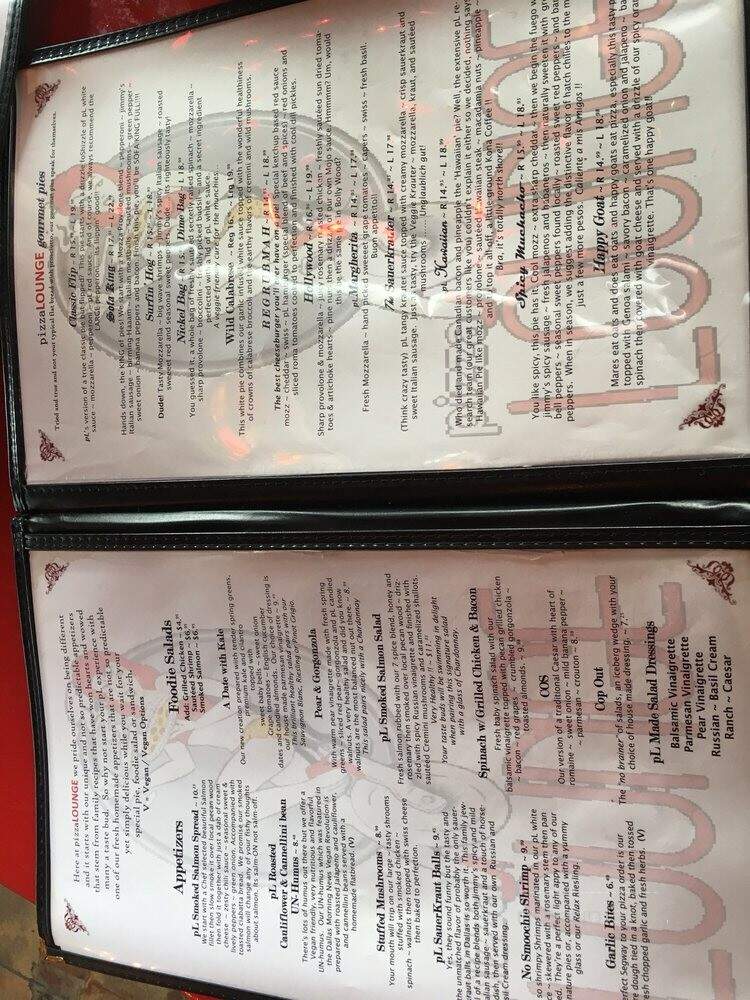 Pizza Lounge - Dallas, TX menu_pic